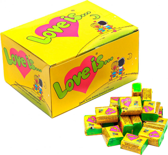 Упаковка жувальної гумки Love is Кокос-Ананас 100 шт