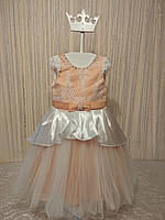 Платье осенний бал 4-6 лет оранжевое пышное платье