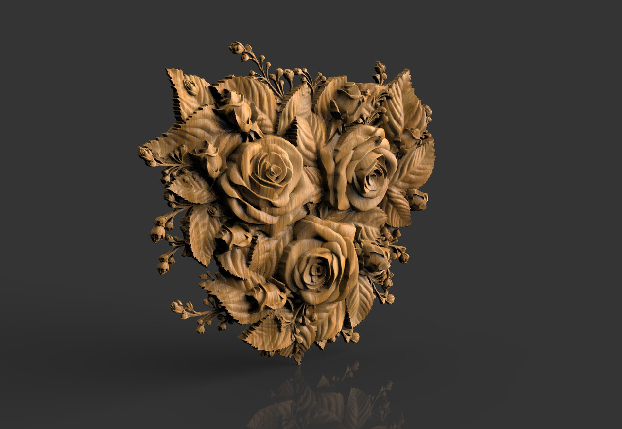 Барельєф Букет троянд, фото 1