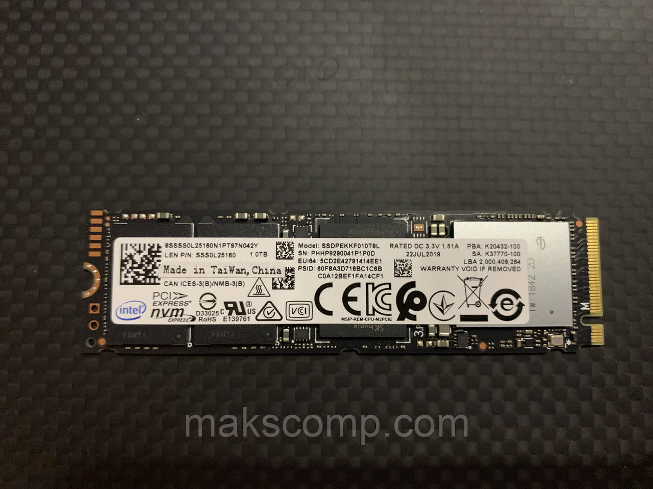 SSD Intel Pro 7600p 1TB m.2 NVMe PCIe