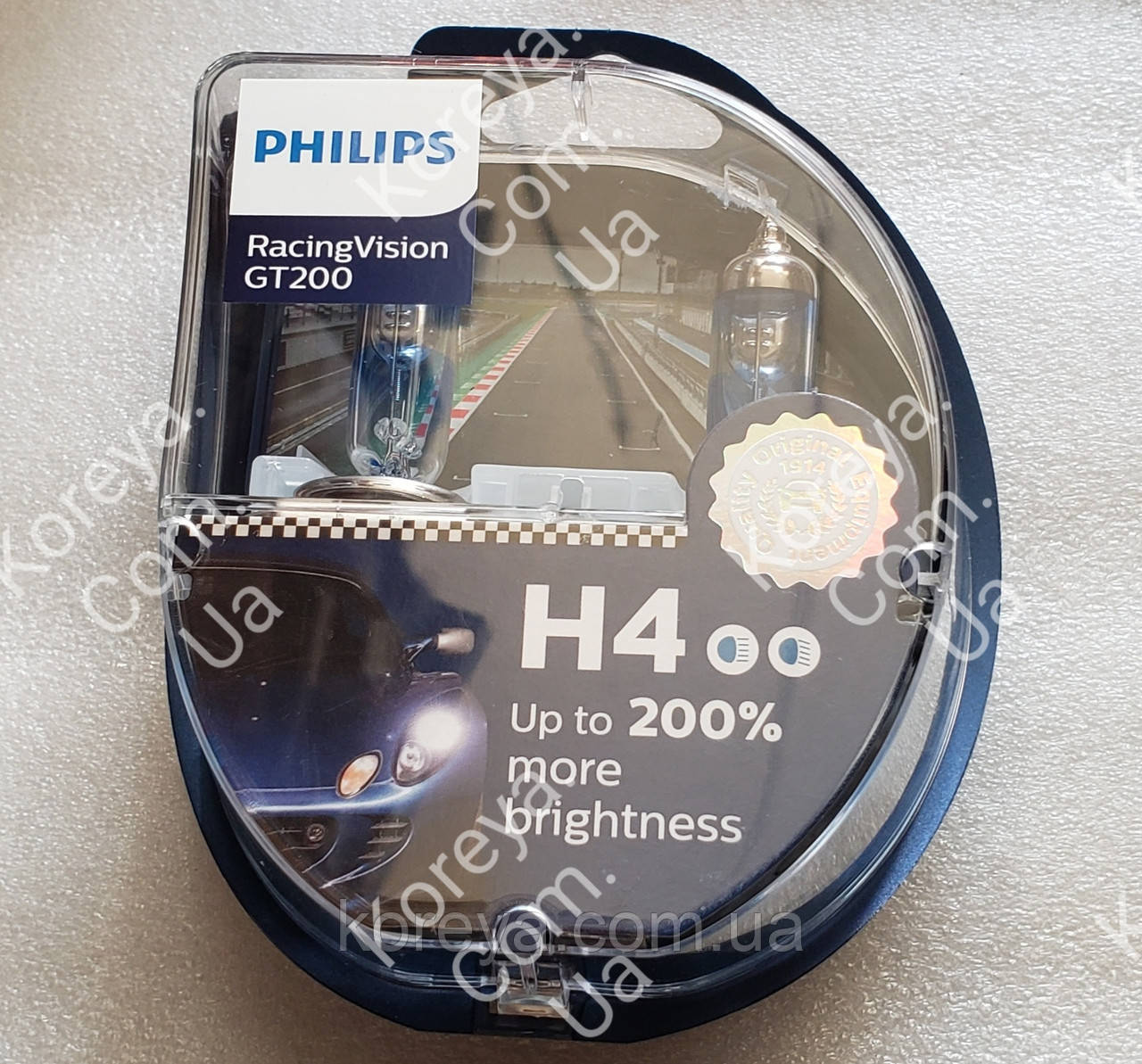 Лампи головного світла Ланос H 4.Лампи Philips RacingVision GT200 +200%