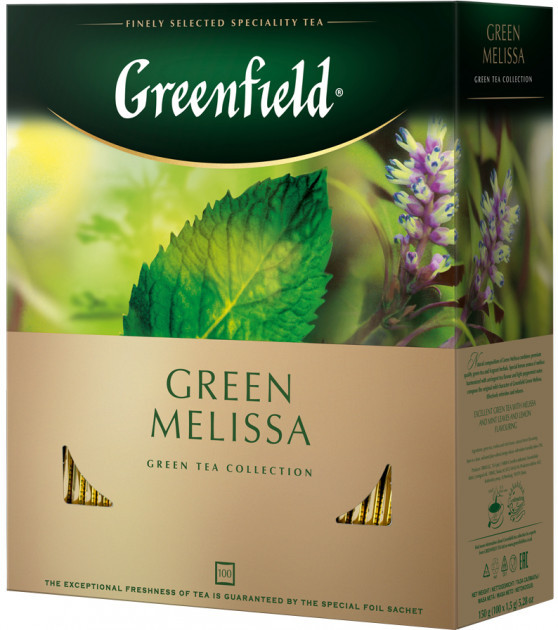Чай пакетований Greenfield Melissa 100 шт x 1.5 м