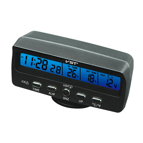 Часы автомобильные электронные авточасы VST-7045V с вольтметром, температурой - фото 1 - id-p1283961146