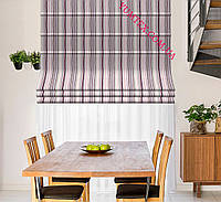 Римская штора ткань хлопок Испания тонкие фиолетовые и серые полосы 400181v2 с доставкой