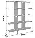 Шафа складаний тканинний на 3 секції Storage Wardrobe 88130 (130х45х175 см), фото 5