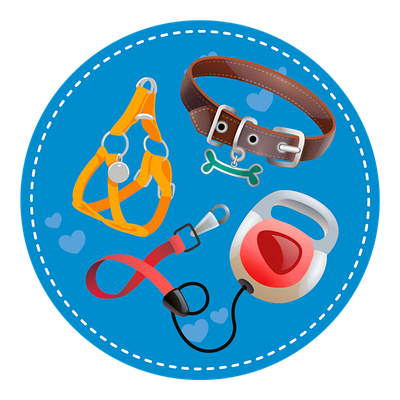 Прогулянки, амуніція (нашийники, повідці, рулетки, шлеї)