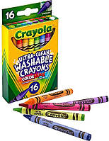 Восковые мелки карандаши смываемые, 16 цветов, Crayola (крайола)