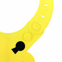 Дитячий нагрудник-слинявчик CUMENSS Олень Yellow 280*210 мм силіконовий з кишенею 17 шт., фото 2