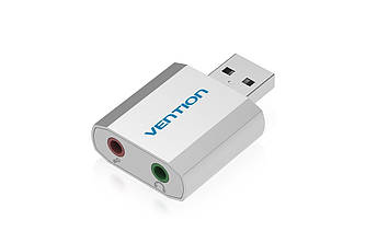 Зовнішня звукова карта Vention USB, AUX Silver (VAB-S13-SV)