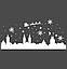 Новорічна наклейка Силует старовинного міста (декор вікон вітрин санта сніжинки сніг) матове місто 970х245 мм, фото 3