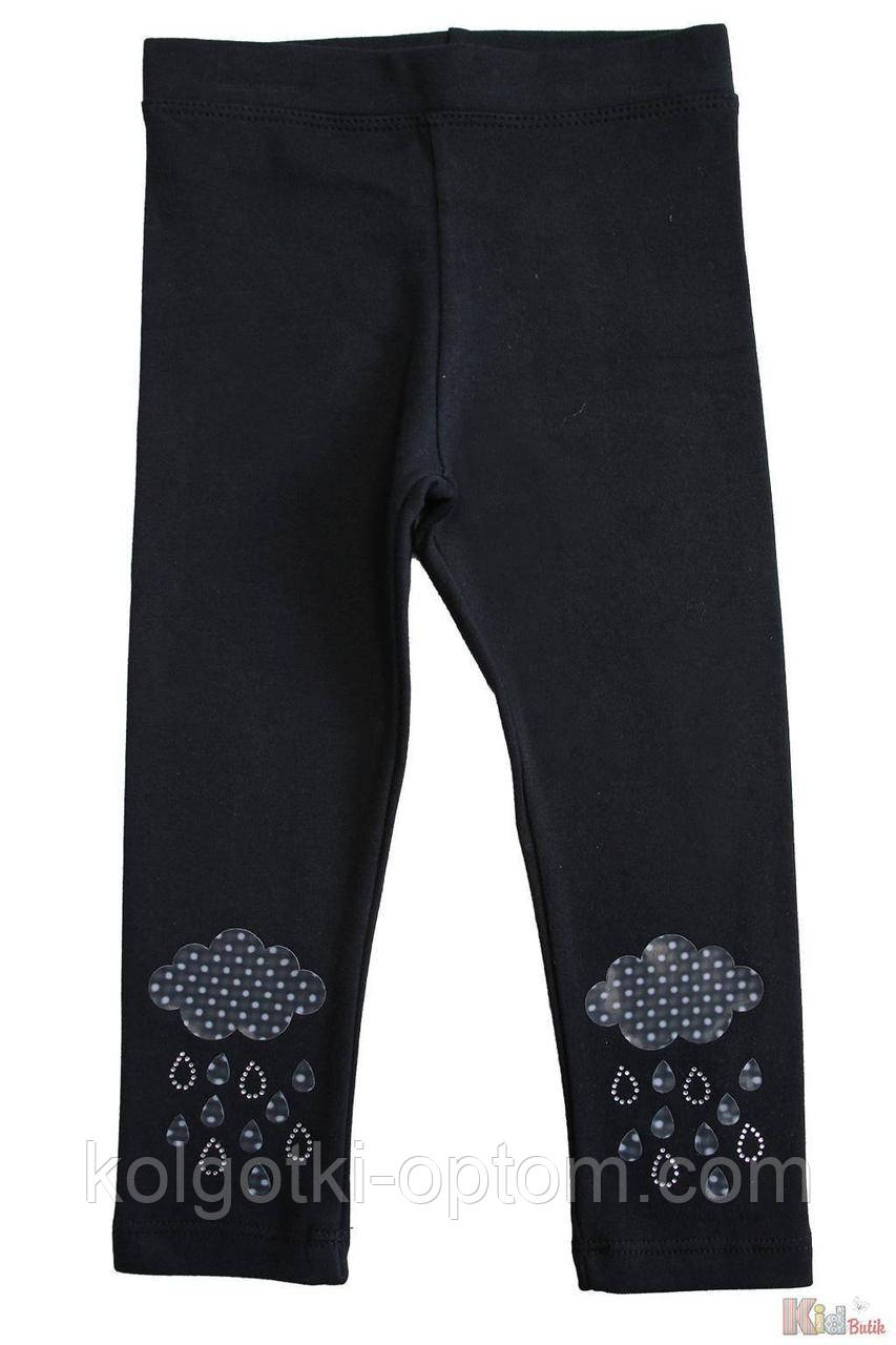 ОПТОМ Лосини утеплені чорні з темною аплікацією "Хмаринка" (104 см.)  Lovetti 2125000692661, фото 1