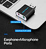 Зовнішня звукова карта Vention USB, AUX Black (VAB-S17-B), фото 6