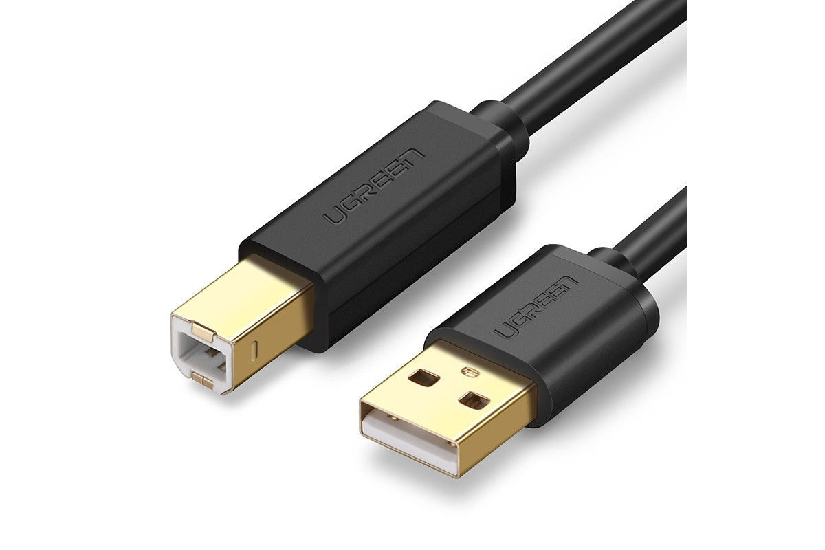 Кабель UGREEN USB 2.0 to USB type B для принтерів, сканерів, МФУ 1M Black (US135), фото 1