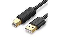 Кабель UGREEN USB 2.0 to USB type B для принтеров, сканеров, МФУ 1M Black (US135)