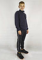 Кофта двунитка з замком великих розмірів темно синього кольору 3XL-5XL