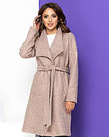 Кардиган жіночий букле однотонний із начосом теплий бежевий 44-50р
