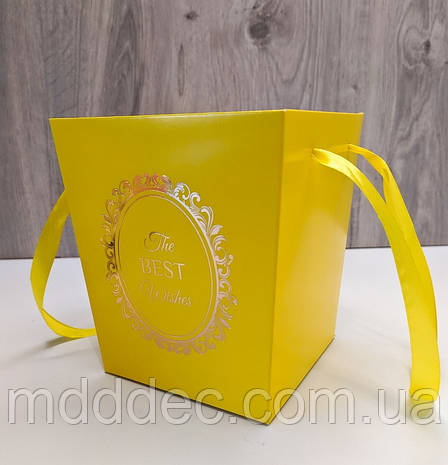 Пакет для квітів і подарунків малий Жовтий, фото 2