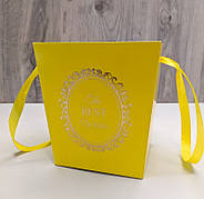 Пакет для квітів і подарунків малий Жовтий