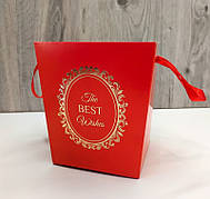 Пакет для квітів і подарунків малий Червоний