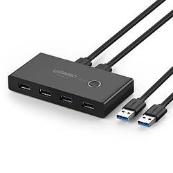 Комутатор Ugreen 2 In 4 Out USB 3.0 Switch Box 1.5 М Black (30768)