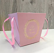 Пакет для квітів і подарунків малий Світло-рожевий