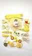 Набір шпильок і гумок для волосся для дівчинки 18 шпильок Жовтий Красиві дитячі шпильки в коробці, фото 2