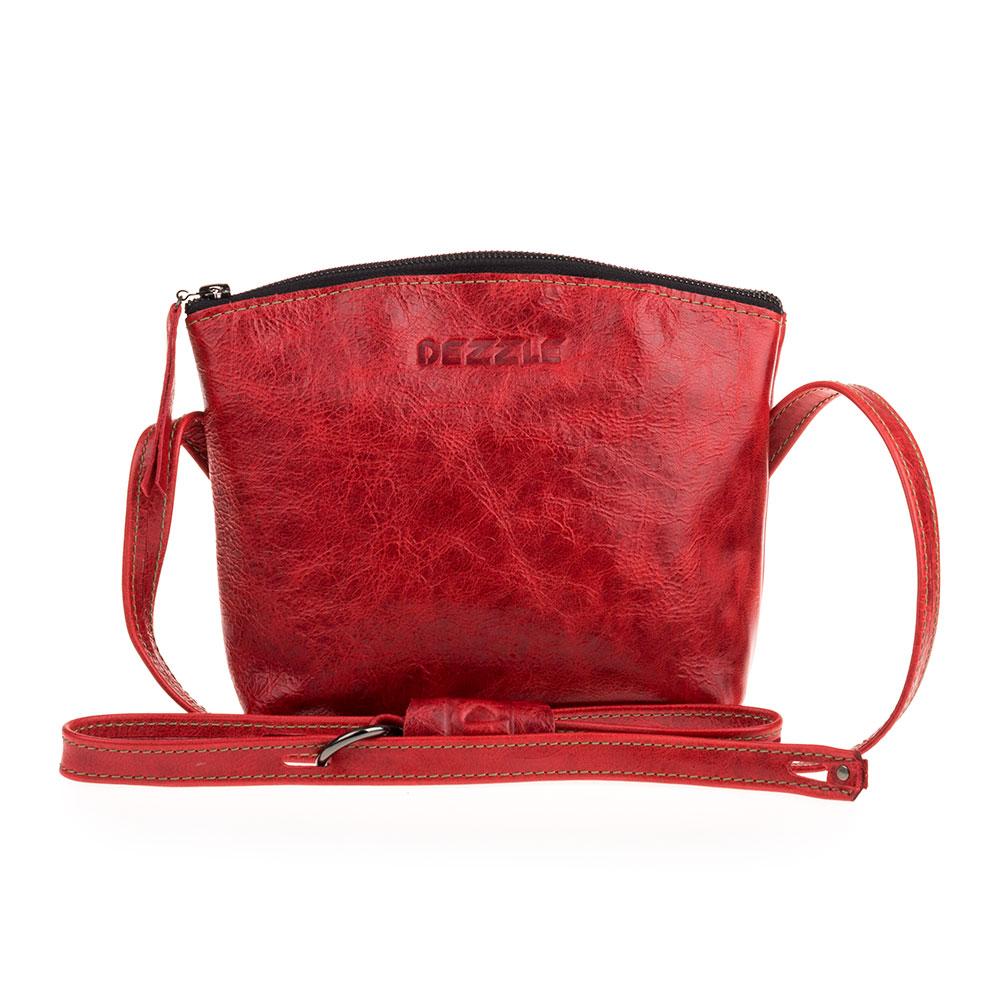 Жіноча сумка з натуральної шкіри Dezzle 2613 червона, ручна робота (fb)