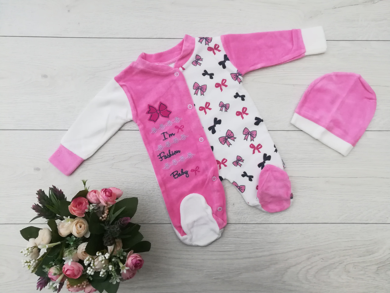 Дитячий ошатний чоловічок "Бантики" зріст 53 см (велюр), фото 1