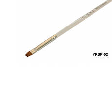 Пензель для гелю скошений (прозорий) YKSP-02
