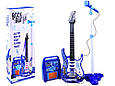 Дитяча електро гітара з мікрофоном і підсилювачем блакитна 1554 / 22409, фото 2
