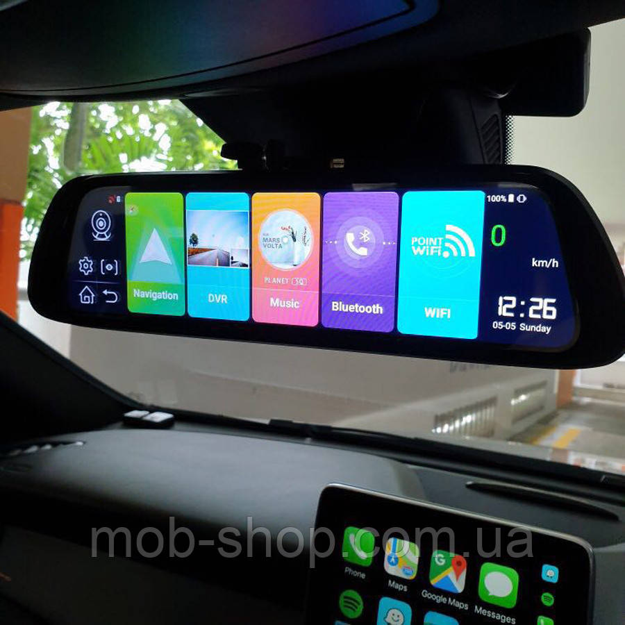 10" Дзеркало з відеореєстратором DVR MR-810 10" WiFi GPS реєстратор-дзеркало на андроїді Android