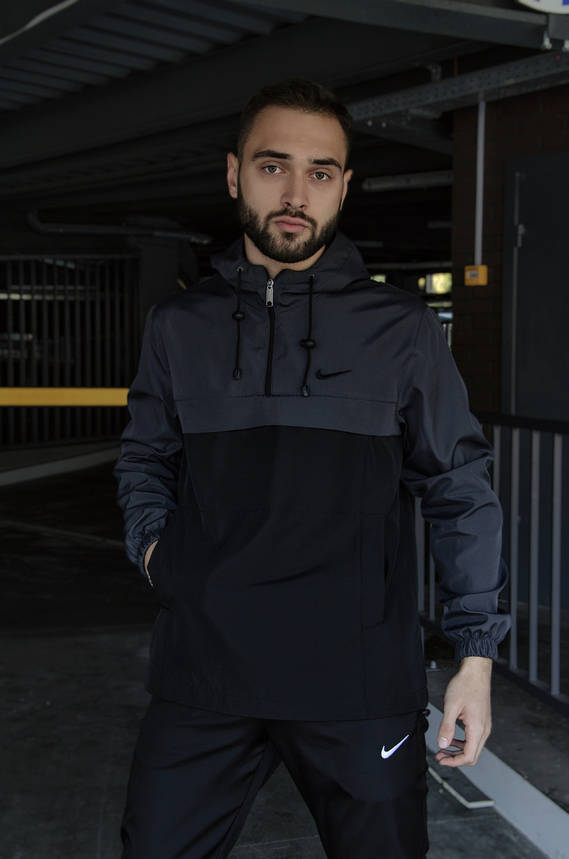 Анорак Nike President Чоловічий сірий Чорний найк вітровка, фото 2