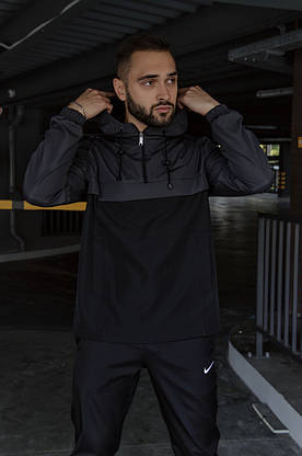 Анорак Nike President Чоловічий сірий Чорний найк вітровка, фото 3