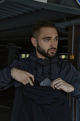 Анорак Nike President Чоловічий сірий Чорний найк вітровка, фото 2