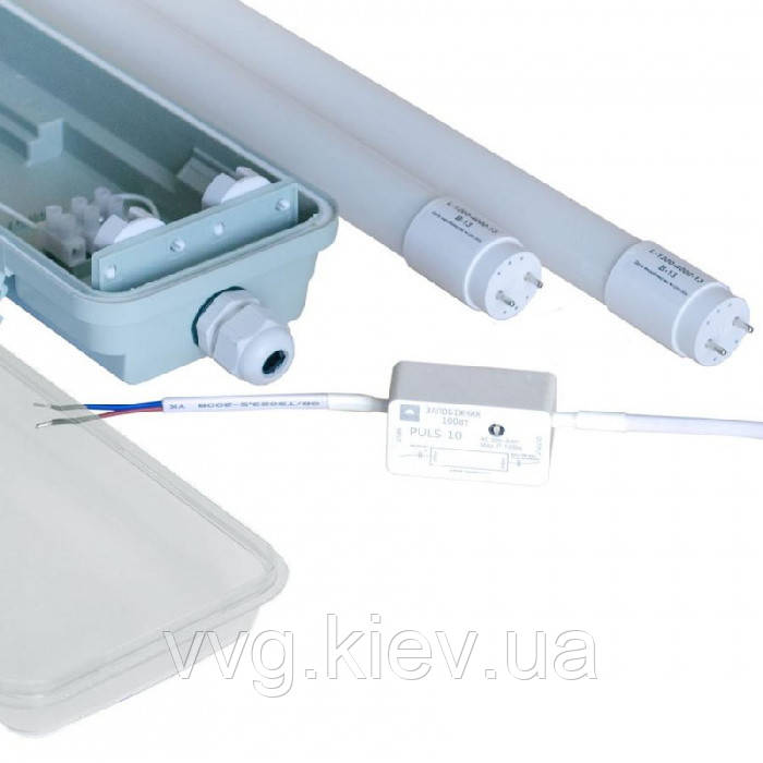 Світильник LED-SH-40 2*1200 IP65 з лампами 18 Вт 4000 К + запобіжний захід. PULS-10, ЕВРОСВЕТ (000053640)
