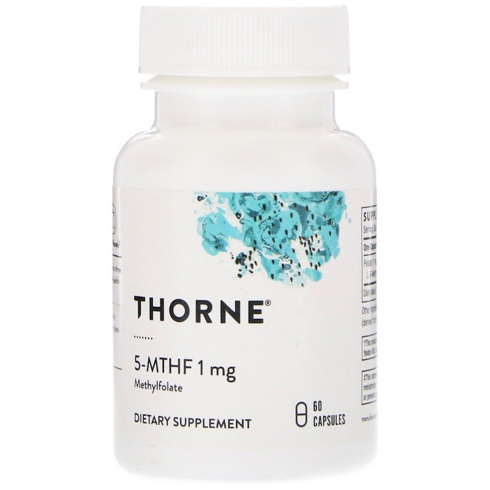 5-метилтетрагідрофолат (фолієва кислота) Thorne Research "5-MTHF" 1 мг (60 капсул), фото 1
