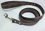 Шкіряний поводок для собаки "Lockdog" 2 м коричневий, фото 2
