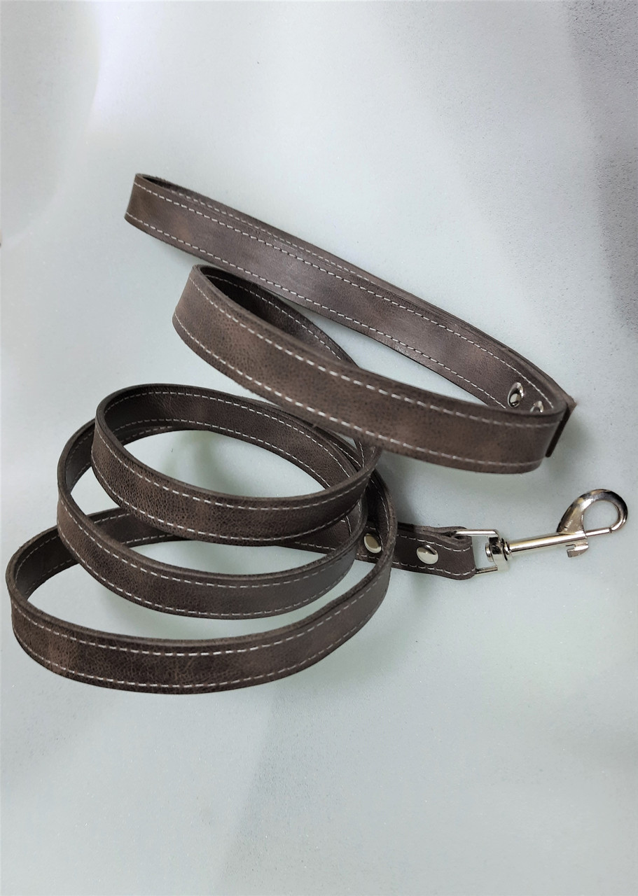 Шкіряний поводок для собаки "Lockdog" 2 м коричневий
