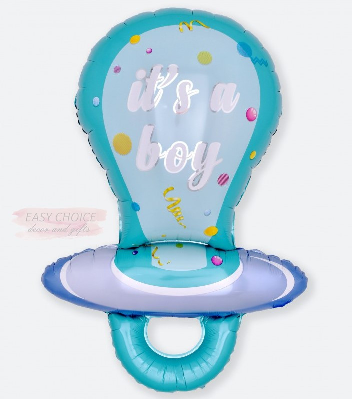 Повітряна куля фольгована Соска, It's a boy, блакитна