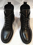Dolce Gabbana! Жіночі шкіряні черевики, черевики на шнурівці, зі змійкою середній каблук. Демисезон, фото 5