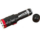 Ліхтарик світлодіодний акумуляторний Bailong BL-739 -T6 + micro ЗУ чорний, фото 3