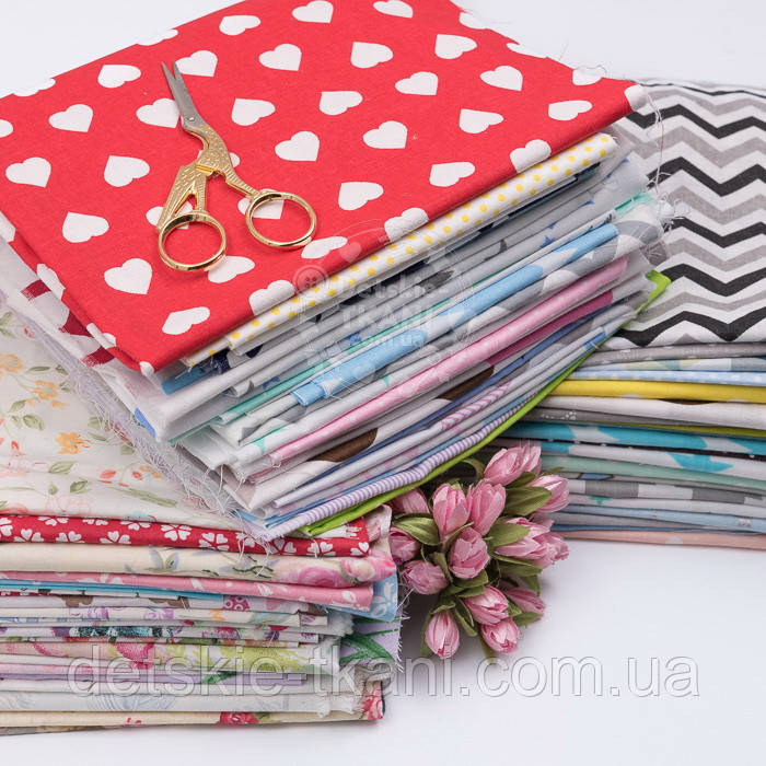 Набор для пэчворка из лоскутов с рисунком разной тематики №159 оптом и ...