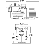 Насос Emaux EPH200 (220В, 27.5 м3/год, 2HP), фото 2