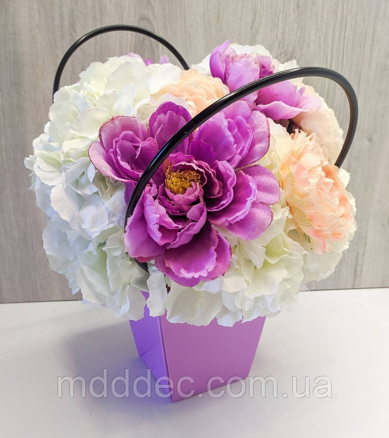 Подарункове паковання, сумка для букета Бузкова