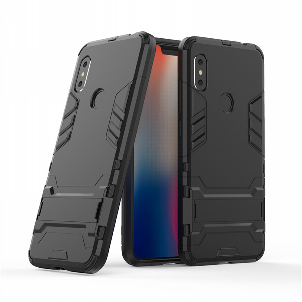Чохол накладка для Xiaomi Redmi Note 6 Pro - Hybrid armor з підставкою Чорний