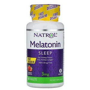 Мелатонін Natrol, смак полуниці, 3 мг, 90 таблеток