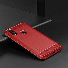 Чохол накладка для Xiaomi Redmi 7 - TPU Carbon Fiber Case Червоний