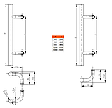 Ручка офісна пряма сталева 500 мм INOX MEDOS кріплення 90 градусів двостороння, фото 2