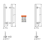 Ручка офісна пряма сталева 650 мм INOX MEDOS кріплення 45 градусів двостороння, фото 2