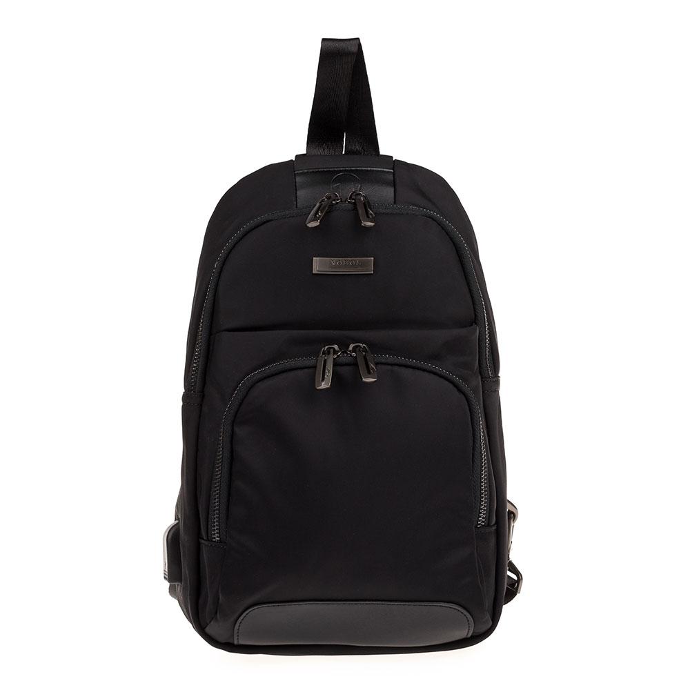 Сумка чоловіча через плече з водовідштовхувальної тканини з USB-виходом Nobol 2271 чорний, фото 1